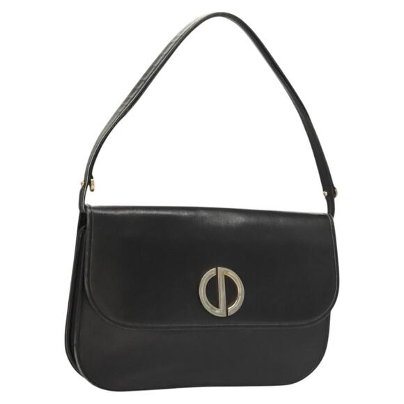 DIOR Shoulder Bag Leather Black Gold - Picture 1 of 12